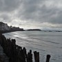 Už zalitá pláž v Saint Malo.
